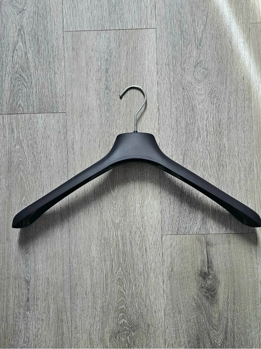 Herno Authentic Plastic Clothes Hanger with Silver Hook, Length 18”